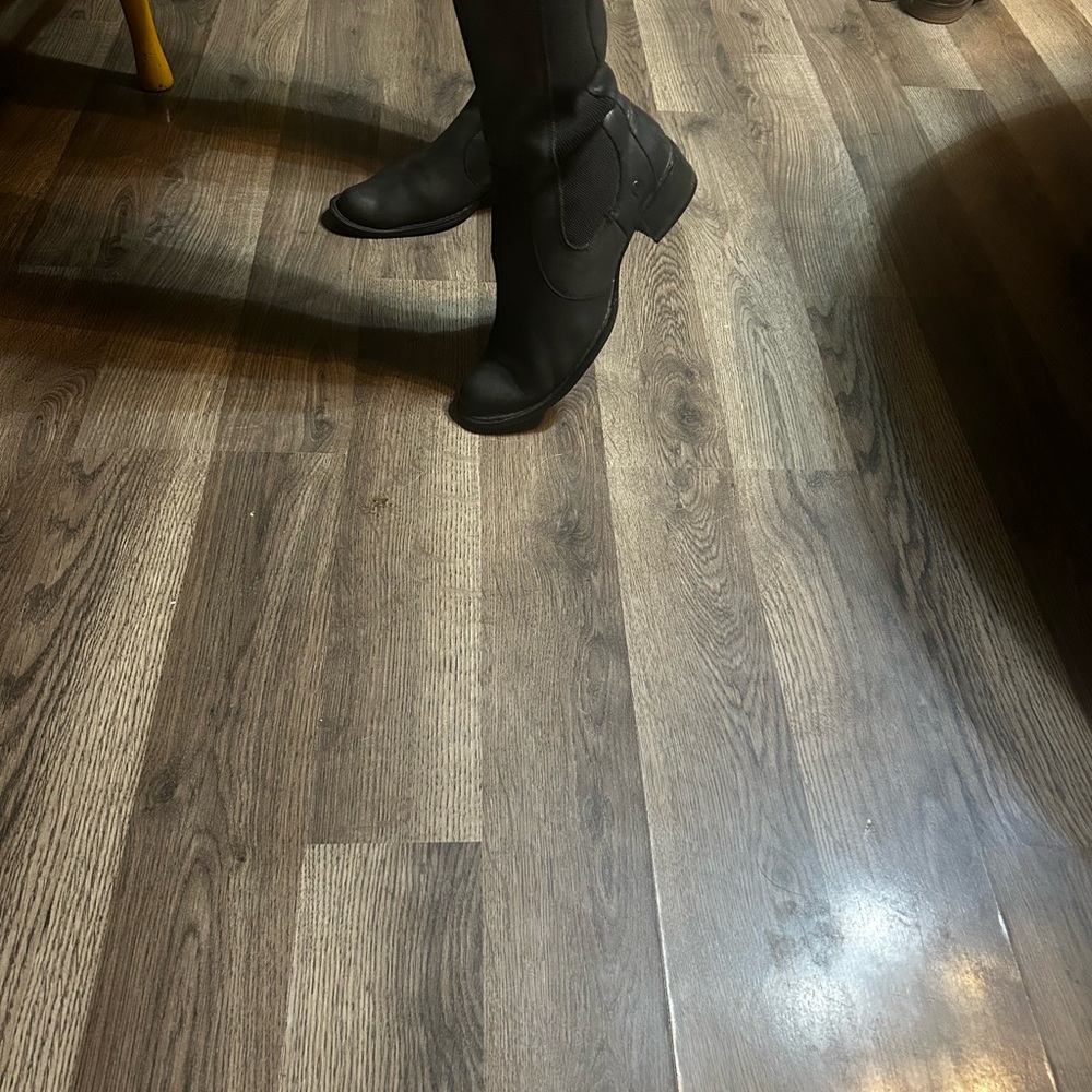 Black leather born boots